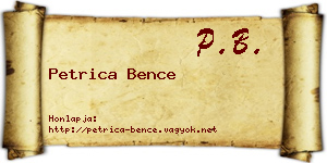 Petrica Bence névjegykártya